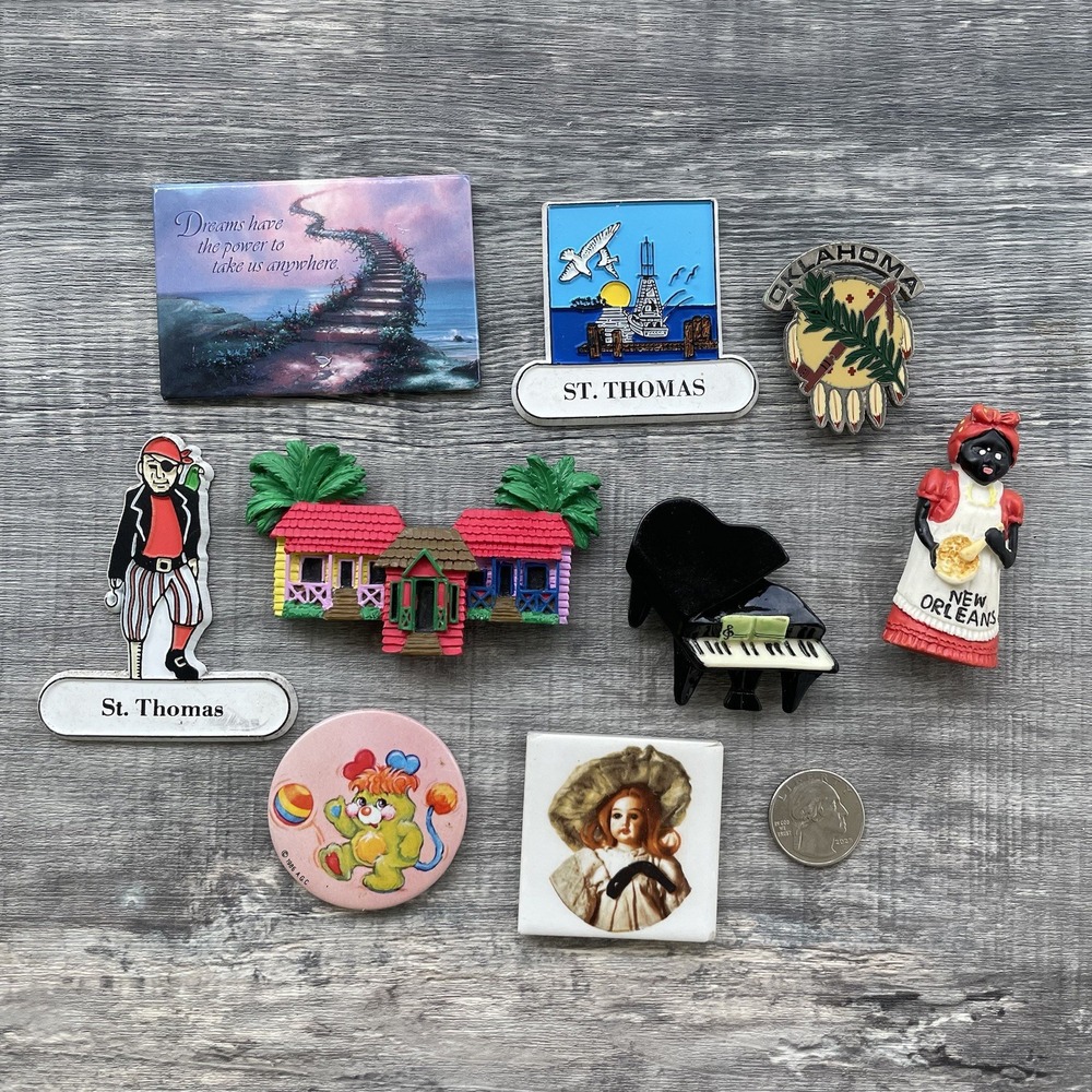 Vintage Magnets Lot Of 9